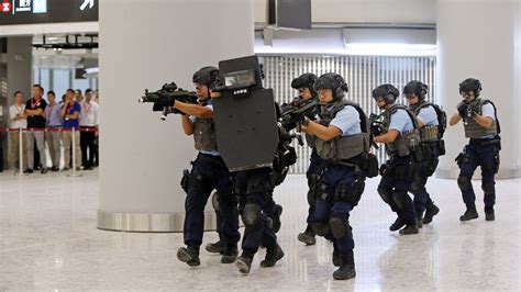 Hong Kong Police Force Ctru Exercise In West Kowloon Terminus July