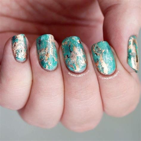 21 Ideas For Gorgeous Nails With Gold Foil Designs Crazyforus