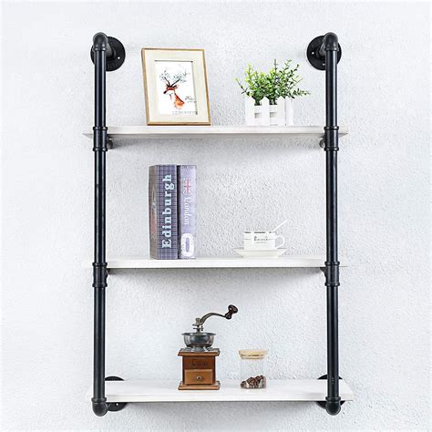 Buy Industrial Pipe Shelving Wall Ed 24in Rustic Metal Floating Shelves