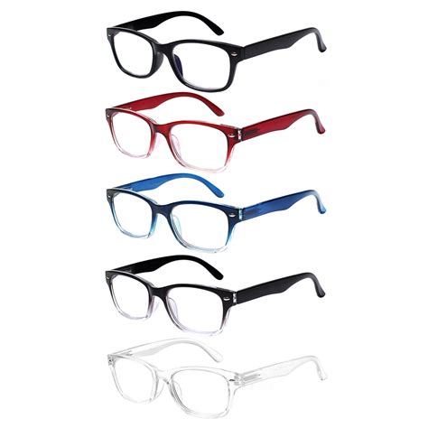 VIDEBLA 5 Pack Reading Glasses Blue Light Blocking Eyeglasses Colorful