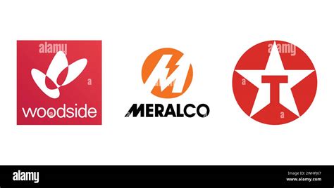 Meralco Woodside Petroleum Texaco Vector Editorial Brand Icon Stock