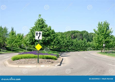 Street With Landscaped Median Stock Photography - Image: 20259052