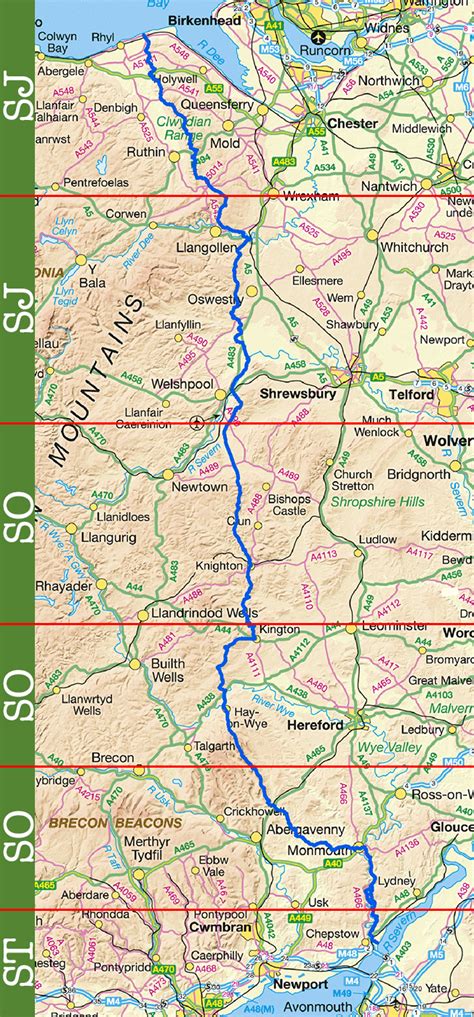 Offas Dyke Path Map – Verjaardag Vrouw 2020