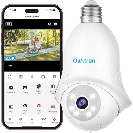 4MP Light Bulb Security Camera 2 4GHz WiFi 2K Wireless Cameras 355