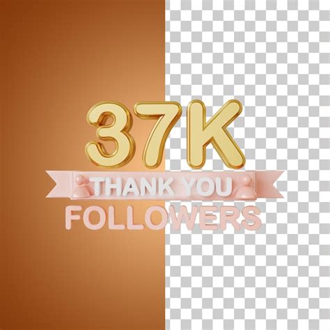 Premium Psd K Followers Gold D Rendering