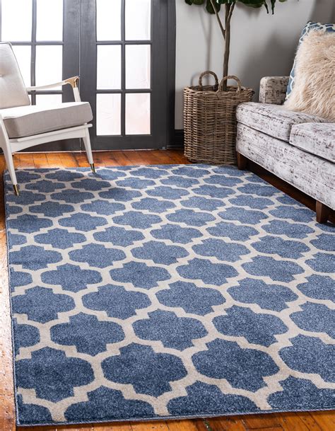 Light Blue 7 X 10 Trellis Rug Esalerugs