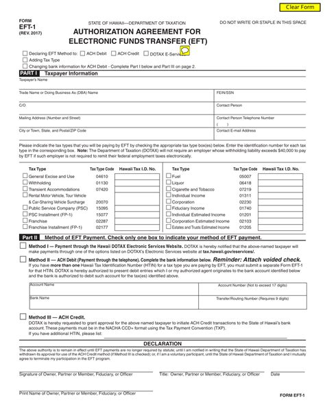 Free Eft Authorization Form Template