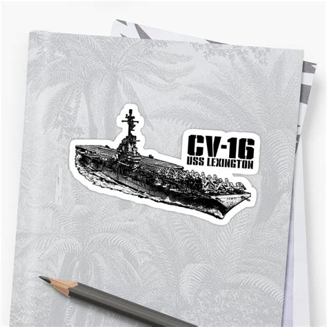 Uss Lexington Cv 16 Sticker By Deathdagger Redbubble