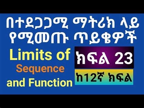 Limits Of Sequence And Function Youtube