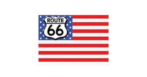 Route 66 American Flag Patriotic Postcard Zazzle