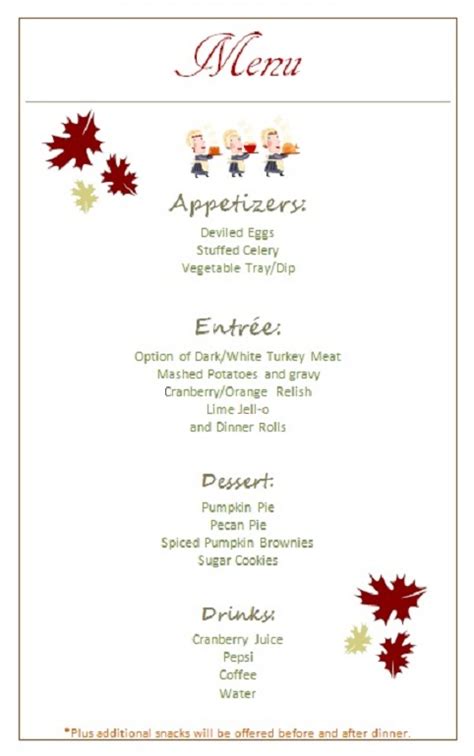 The Coffee Shop: First Thanksgiving Menu - Let's begin!