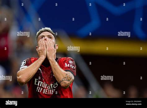 Olivier Giroud Of Ac Milan Looks Dejected During The Uefa Champions