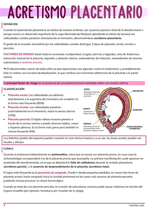 Acretismo Placentario Ginecolog A Obstetricia Uner Studocu