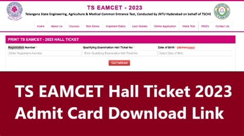 Ts Eamcet Hall Ticket Released Telangana Eamcet Revised Exam Date