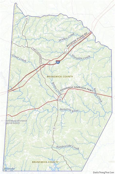 Topographic Map Of Brunswick County Virginia Virginia Virginia