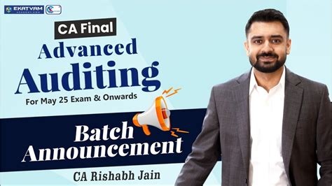 CA Final Advanced Auditing Batch Starting From 25th Sept 2024 For