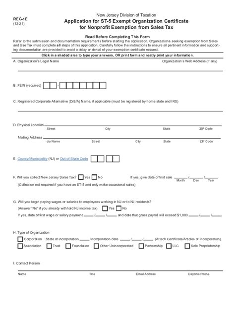 2021 Form Nj Reg 1e Fill Online Printable Fillable Blank Pdffiller