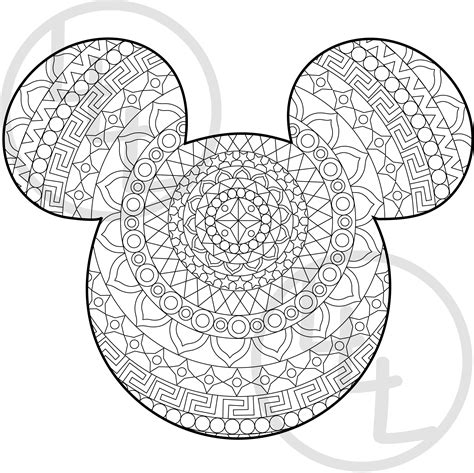 Mickey Mouse Mandala Coloriage T L Chargement Num Rique Etsy