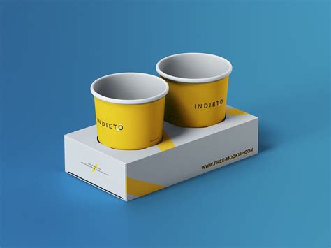 Paper Cup Holder Free Mockup