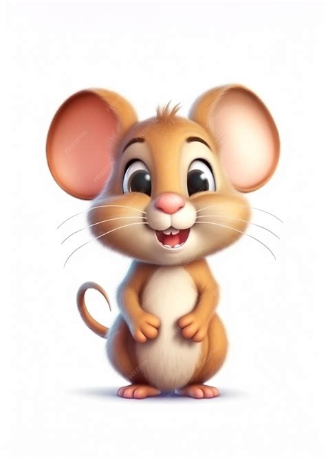 Premium Photo Cute Mouse Standing With A Smiling Face Cartoon