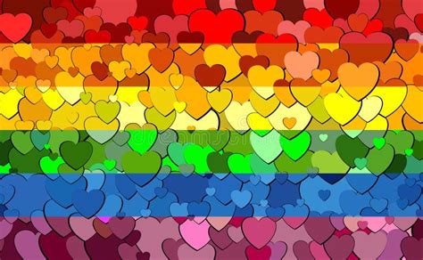 Bandera Del Orgullo Gay Hecha De Fondo De Los Corazones Ilustración del Vector Ilustración de