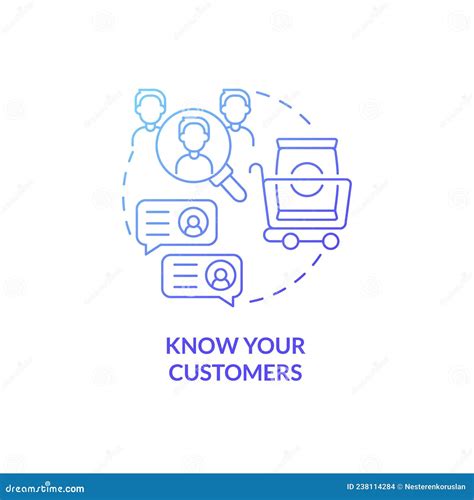 Know Your Customers Blue Gradient Concept Icon Stock Vector