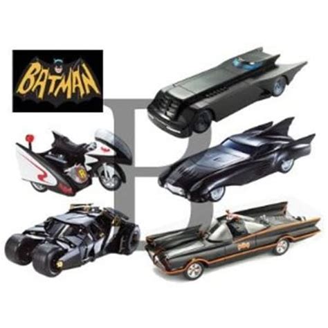 Set Of Hot Wheels Batmobile Scale Animated Batcycle Dark Night Comic Book