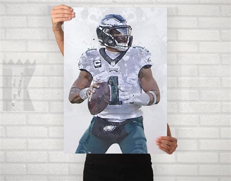 Jalen Hurts Philadelphia Eagles Poster Canvas Print Watercolor