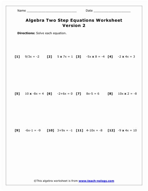 Two Step Equation Practice