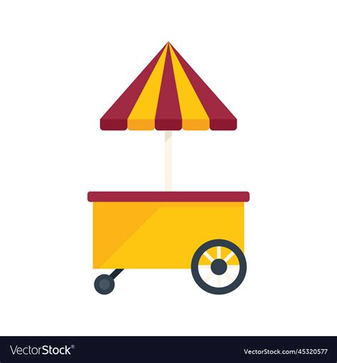 Hot dog cart icon flat stand food Royalty Free Vector Image