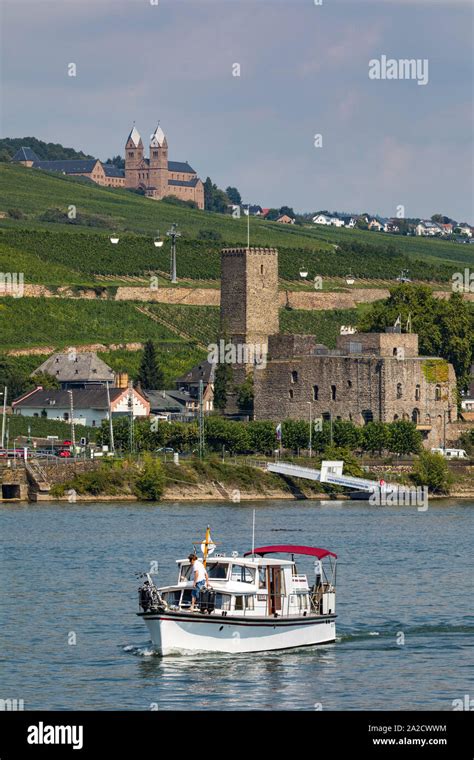 Skyline Of Rüdesheim Am Rhein St Hildegard Abbey At The Back Benedictine Monastery