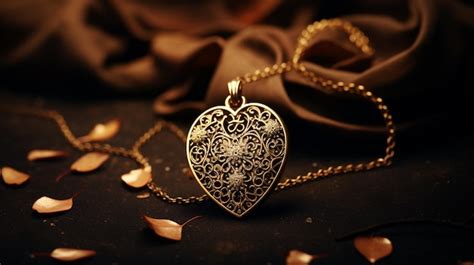 Premium Photo A Gold Necklace With The Word Love On It Ai Generate