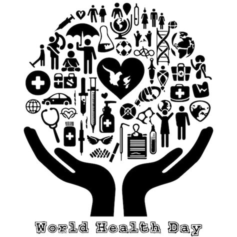 Premium Vector World Health Day Silhouette Vector