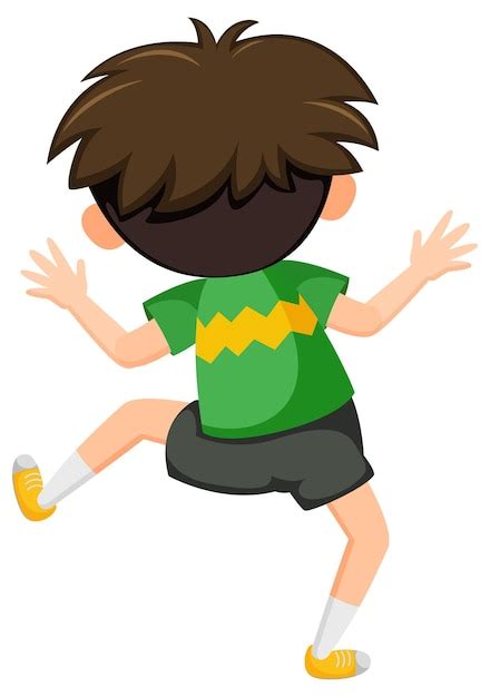 Premium Vector Back Of A Little Boy Cartoon Character