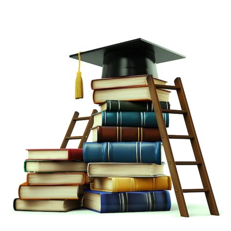 Premium Psd Stack Of Books With Education Cap Png Psd