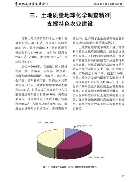 分述：三、土地质量地球化学调查精准支撑特色农业建设中国地质科学院地球物理地球化学勘查研究所