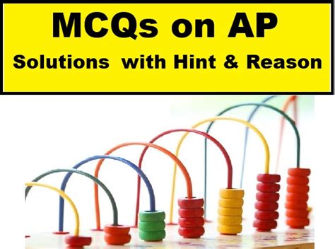 Arithmetic Progression Mcqs Class Rs Aggarwal Goyal Brothers Icse