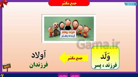 پاورپوینت آموزش انواع اسم مفرد، مثنی و جمع عربی هفتم گاما