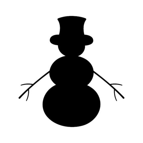 Premium Vector Snowman Silhouette Snowman Icon Isolated On White