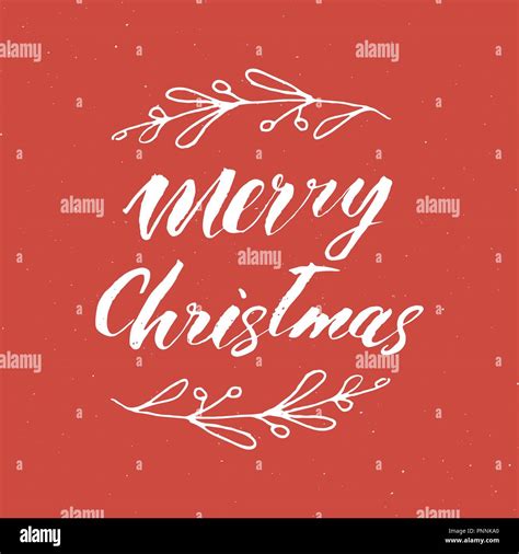 Merry Christmas Calligraphic Lettering Typographic Greetings Design