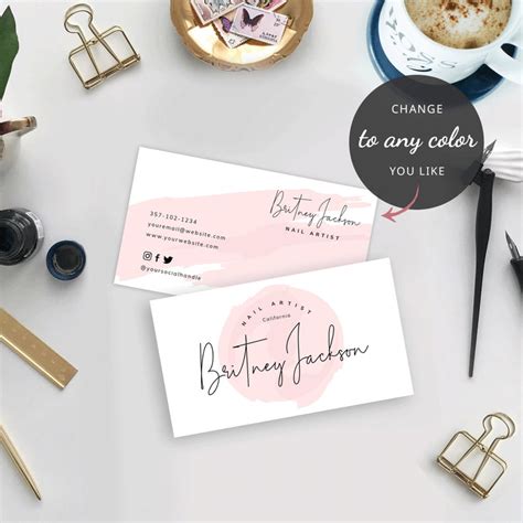 Feminine Business Card Template Printable Business Cards Etsy