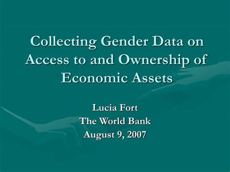 PPT Collecting Gender Data On Access To And Ownership Of Economic