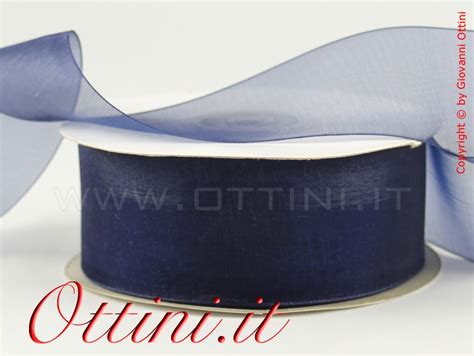 Rotolo Nastro Blu Mm Organza Ottini It