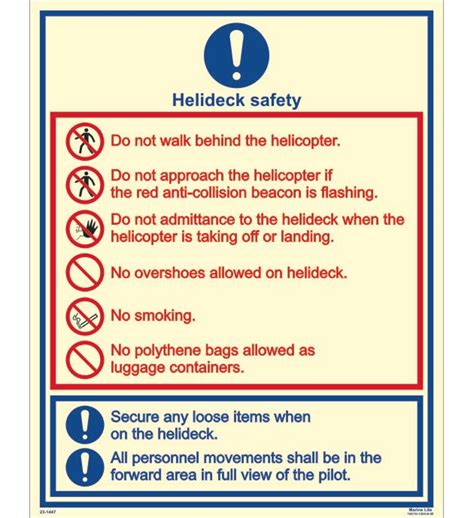 Fes Fire Fighting Equipment Signs Helideck Safety Card