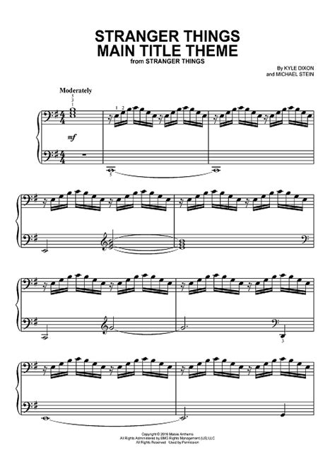 Stranger Things Main Title Theme" Sheet Music for Easy Piano - Sheet ...