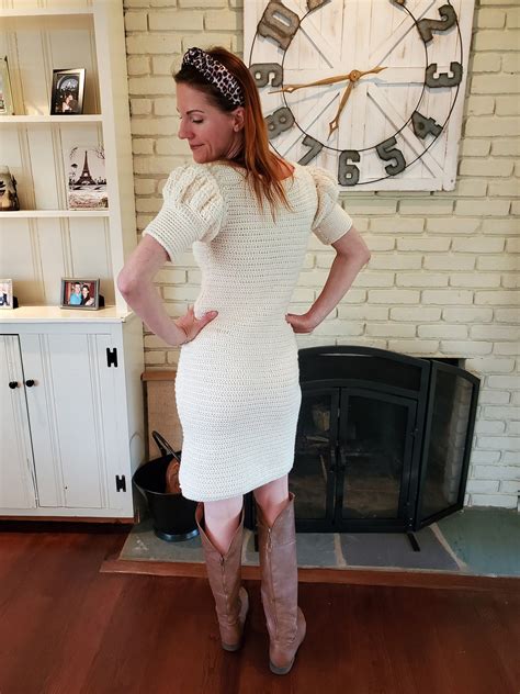 Crochet Sweater Dress Pattern Dress Pdf Balloon Sleeves Crochet Pattern Sweater Crochet