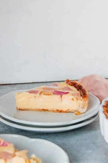 Rhubarb Custard Tart - roamingtaste.com