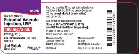 Estradiol Valerate Injection - FDA prescribing information, side ...