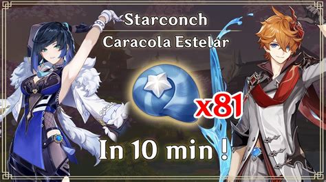 Starconch Caracola Estelar Farming Route In Min Genshin