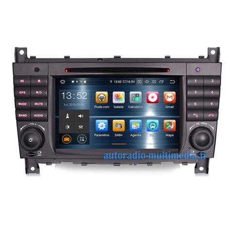 Autoradio 8 Core Android 12 Pour Mercedes Classe C W203 Classe CLC W203